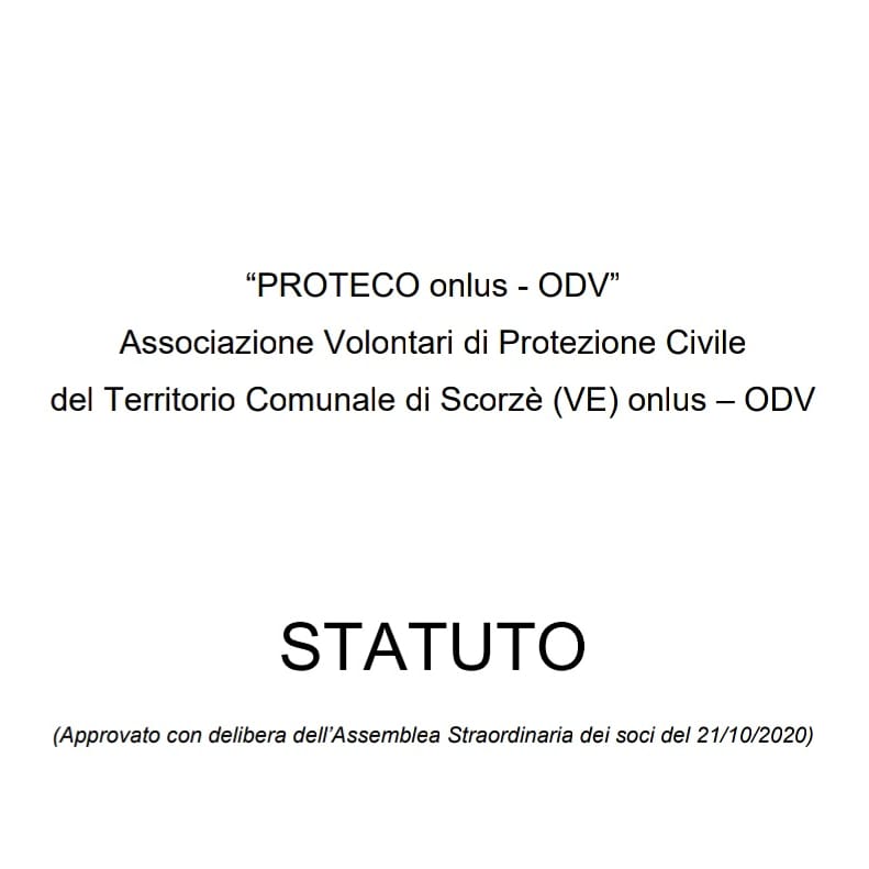 Nuovo Statuto ODV